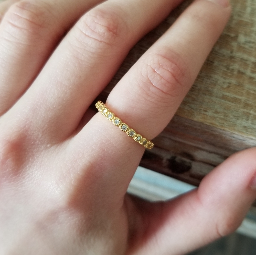14k Gold Bubble Half Eternity Band